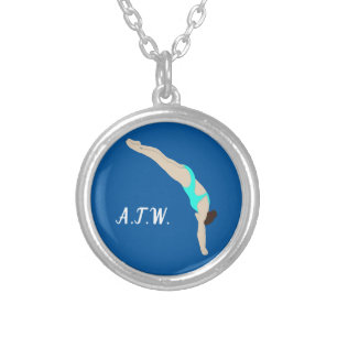 Diving Silver Plated Necklace