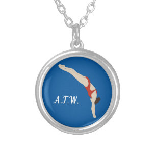Diving Silver Plated Necklace