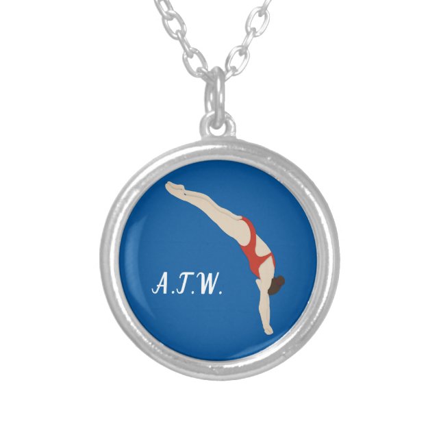 Diving Silver Plated Necklace (Front)