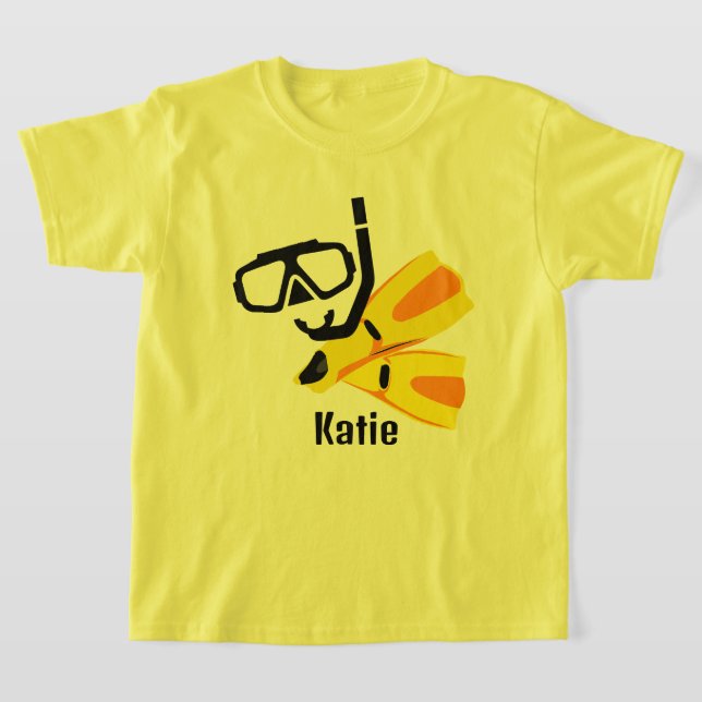 Diving Snorkel Fins Custom Girls Kids T-Shirt (Laydown)