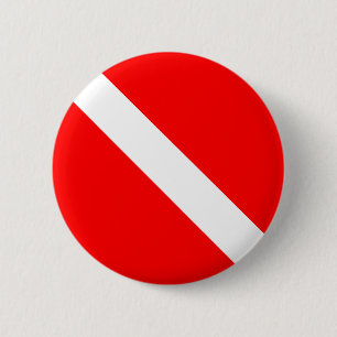 Diving sport, American Diver Down Flag SCUBA Button