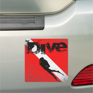 Diving sport, American Diver Down Flag SCUBA Car Magnet