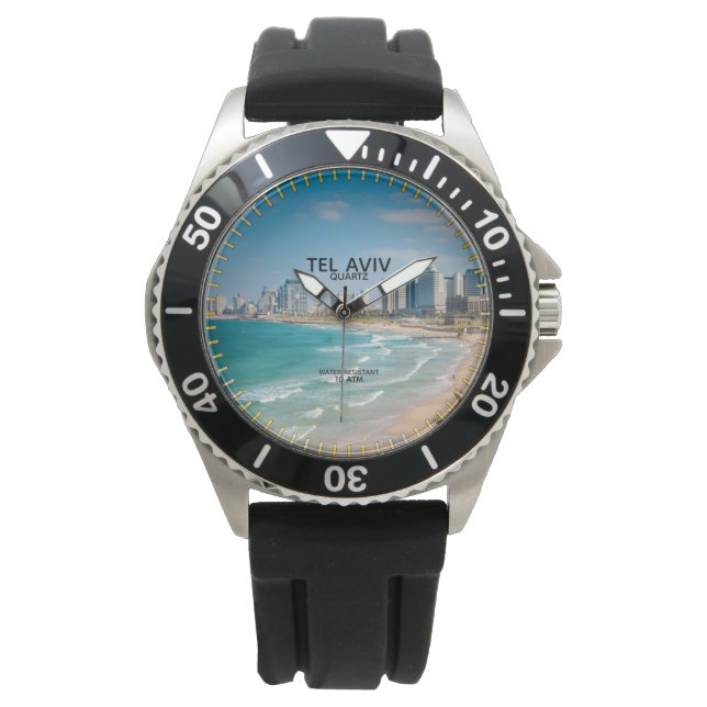 Diving Stainless Steel Custom City Photo Name Watch (Front)
