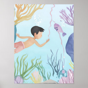 Diving the reef poster