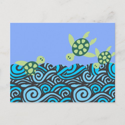 Diving Turtles Postcard