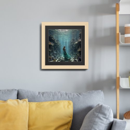diving underwater framed art
