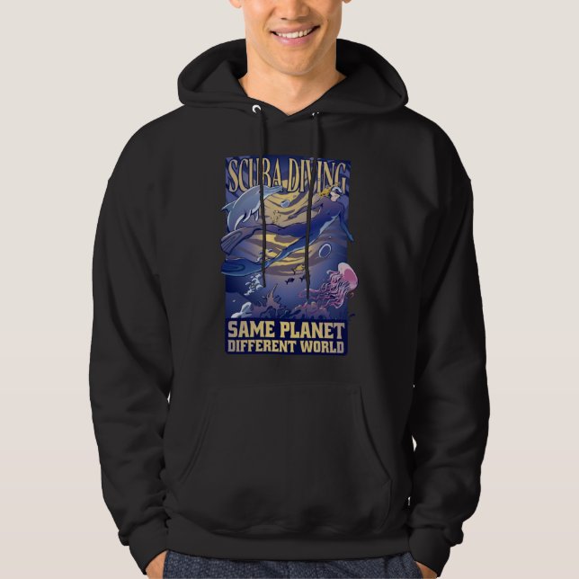 Diving Water Scuba Diver Ocean Swimmer Diving 4 Hoodie (Front)