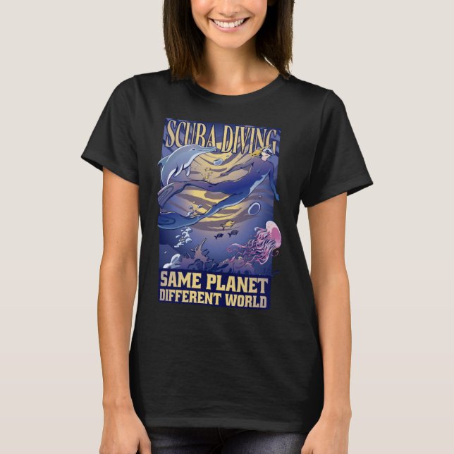 Diving Water Scuba Diver Ocean Swimmer Diving 4 T-Shirt (Front)