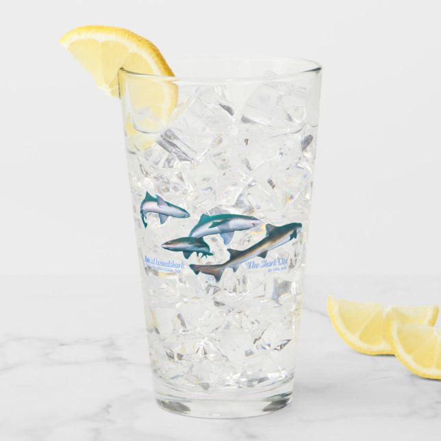 Diving with Shark Drinkware Set Glass (Front Ice)