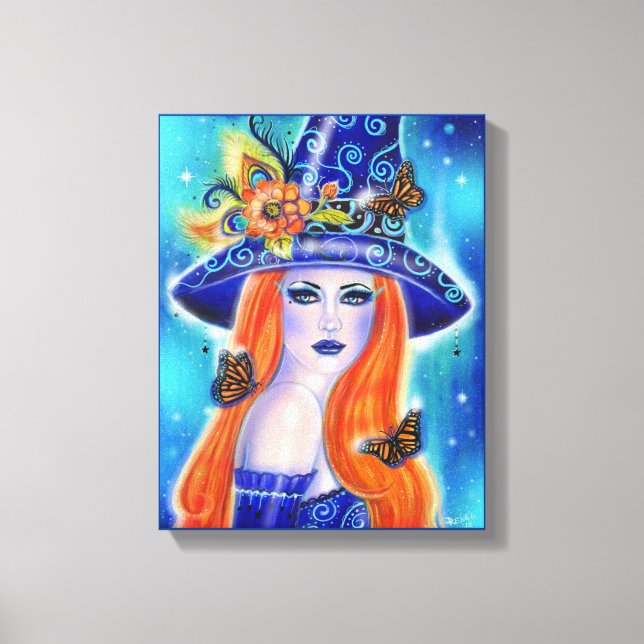 Divinia Colorful Halloween witch by Renee Lavoie  Canvas Print (Front)