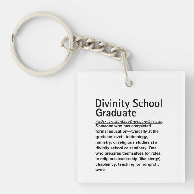 Divinity school graduate keychain (Front)