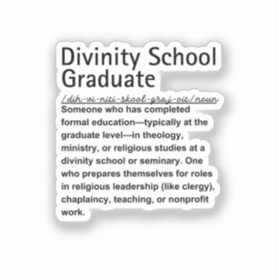 Divinity school graduate sticker