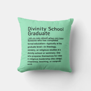 Divinity school graduate throw pillow