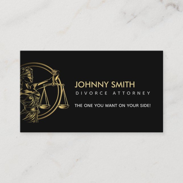 Divorce Attorney Slogans Business Card (Front)