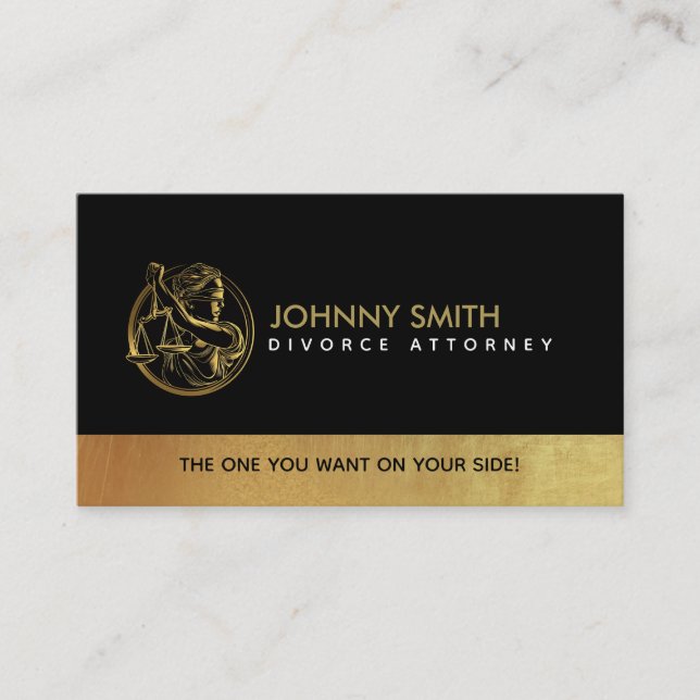 Divorce Attorney Slogans Business Card (Front)
