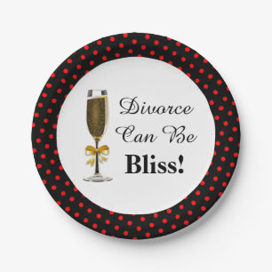 Divorce Can Be Bliss Champagne Party Celebration Paper Plates