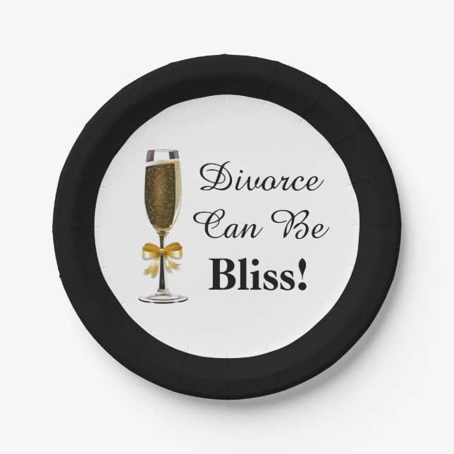 Divorce Can Be Bliss Party Celebration Paper Plates (Front)