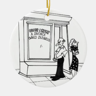 Divorce Cartoon 2458 Ceramic Ornament