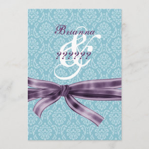 Divorce Celebration - Blue and Purple Damask Invitation