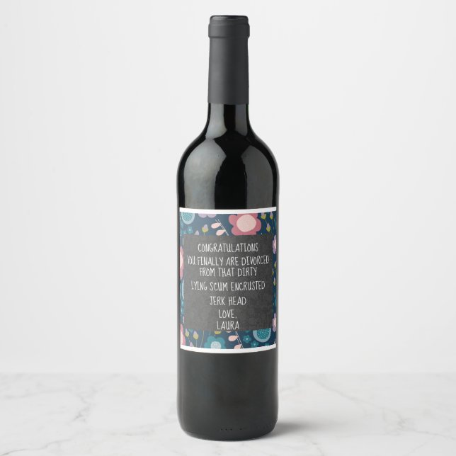 Divorce Celebration custom Wine Label (Front)