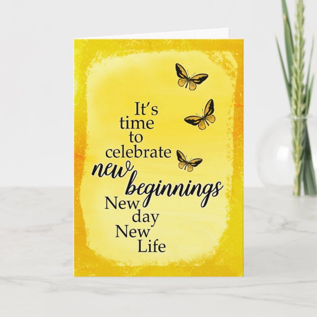 Divorce Encouragement with Butterflies and Script Card (Front)