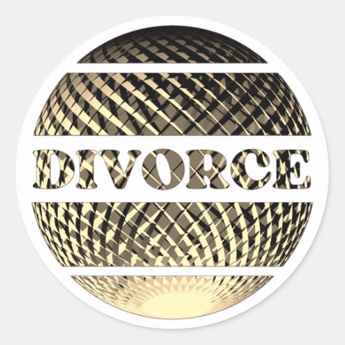 Divorce greeting card gold platinum classic round sticker