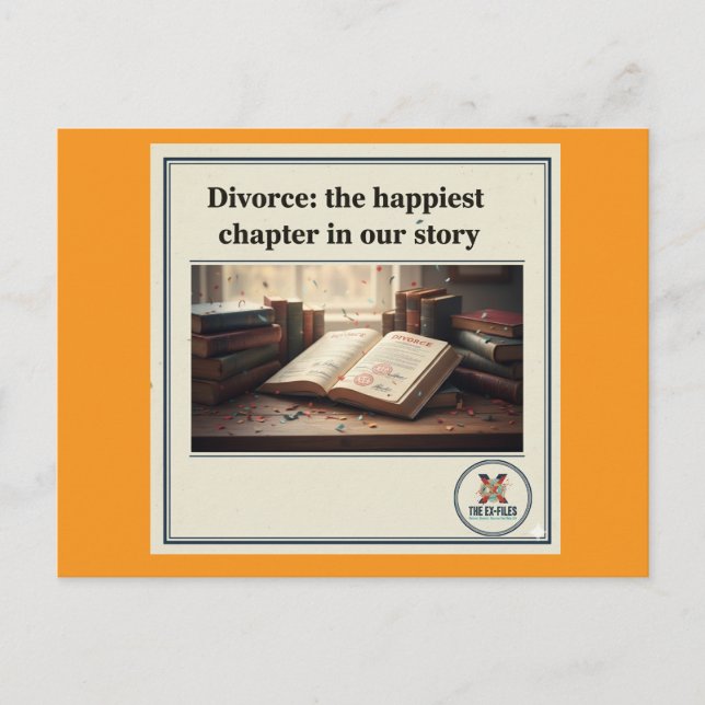 Divorce: Happiest Chapter Holiday Postcard (Front)