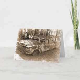 Divorce, Humor, Vintage Wrecked Car Card