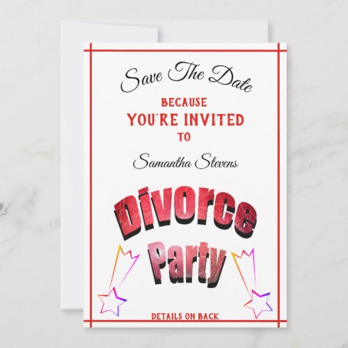 Divorce Party Any Name Any Date and Location _ Save The Date