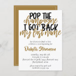 Divorce Party | Black And Gold Pop The Champagne Invitation at Zazzle