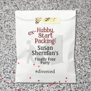 Divorce Party Celebration Ex Hubby Start Packing Favor Bag