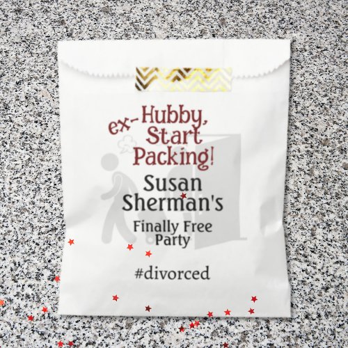 Divorce Party Celebration Ex Hubby Start Packing Favor Bag