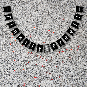 Divorce Party Finally Free Celebration Black White Bunting Flags