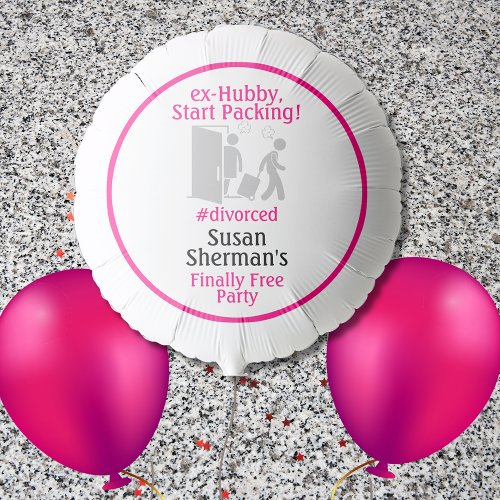 Divorce Party Finally Free Funny Pink Decor Balloon