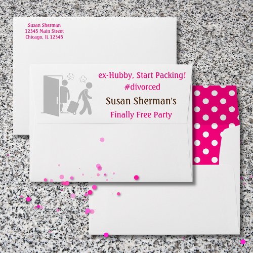 Divorce Party Finally Free Pink Funny Envelope