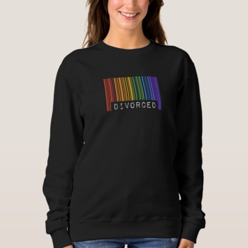 Divorce Party Gay Pride Flag Barcode Queer Rainbow Sweatshirt