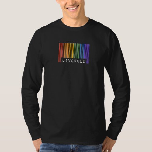 Divorce Party Gay Pride Flag Barcode Queer Rainbow T_Shirt