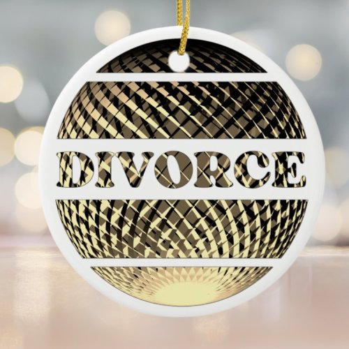 Divorce party gold platinum ceramic ornament