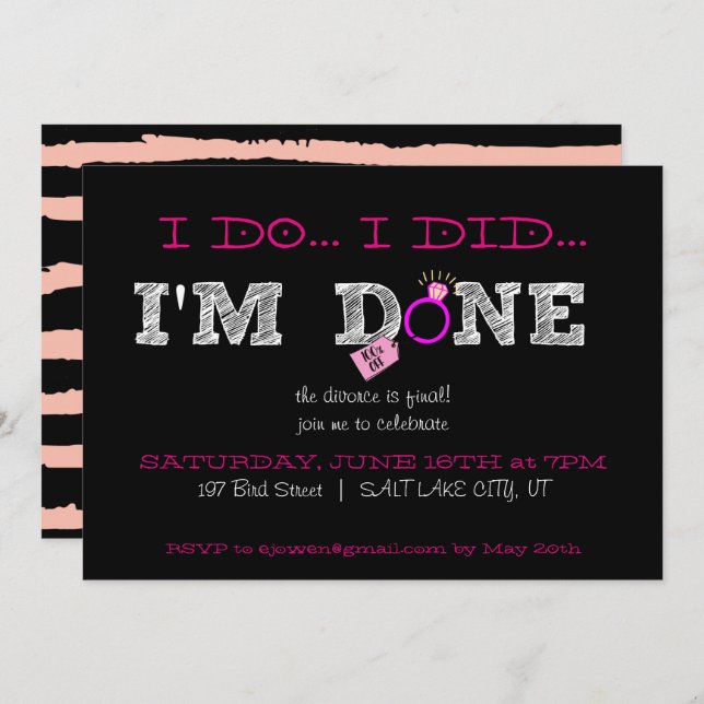 Divorce Party Invitation (Front/Back)