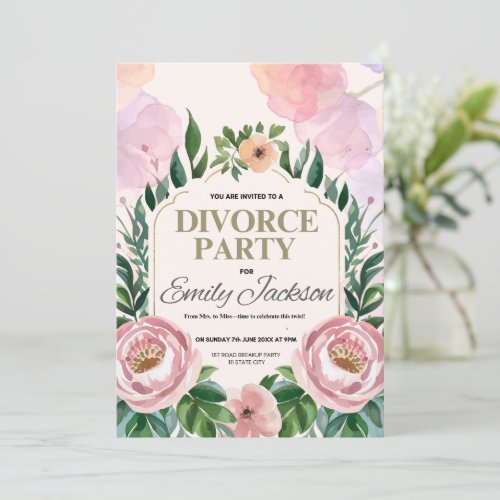 Divorce Party Invitation _ Bold and Fresh Start