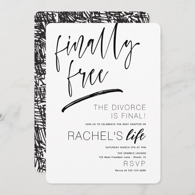 Divorce Party Invitation Finally free (Front/Back)