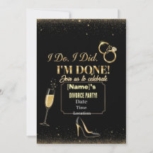 Divorce Party Invitation – I Do, I Did, I’m Done!