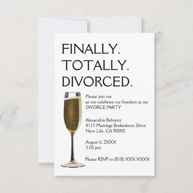 Divorce Party Invitations (Front)