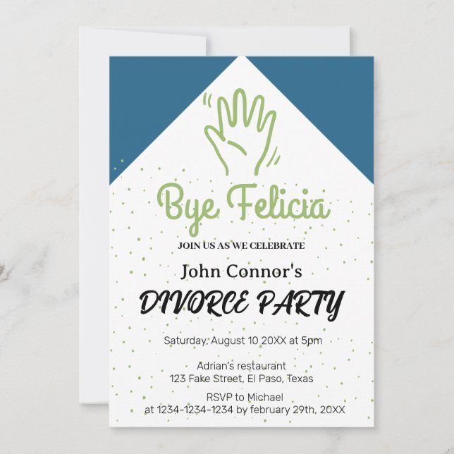 Divorce party invites: Bye Felicia, Humorous. Invitation (Front)
