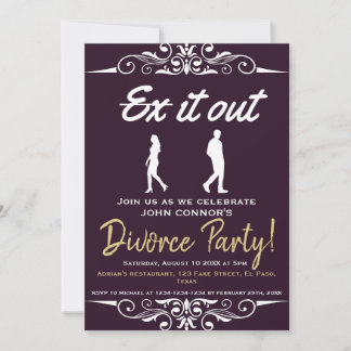 Divorce party invites: Ex it out, Humorous. Invitation