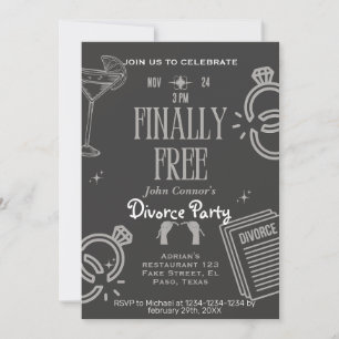 Divorce party invites: Finally Free, celebration Invitation