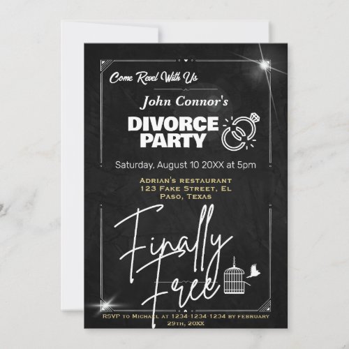 Divorce party invites Finally free free bird Invitation