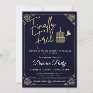 Divorce party invites: Finally free, Humorous. Invitation