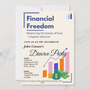 Divorce party invites: Financial freedom Invitation