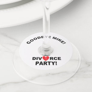 "Divorce Party" Personalized Wine Glass Tags